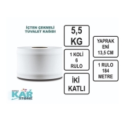 KARSTONE KS5023 JUMBO 6'lı İÇTEN ÇEKMELİ İÇİN RULO 33 g/m² ÇİFT KAT Tuvalet K...