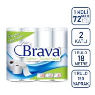 BRAVA 3139 KOKUSUZ 3 x 24'lü RULO 32 g/m² ÇİFT KAT Tuvalet Kağıdı