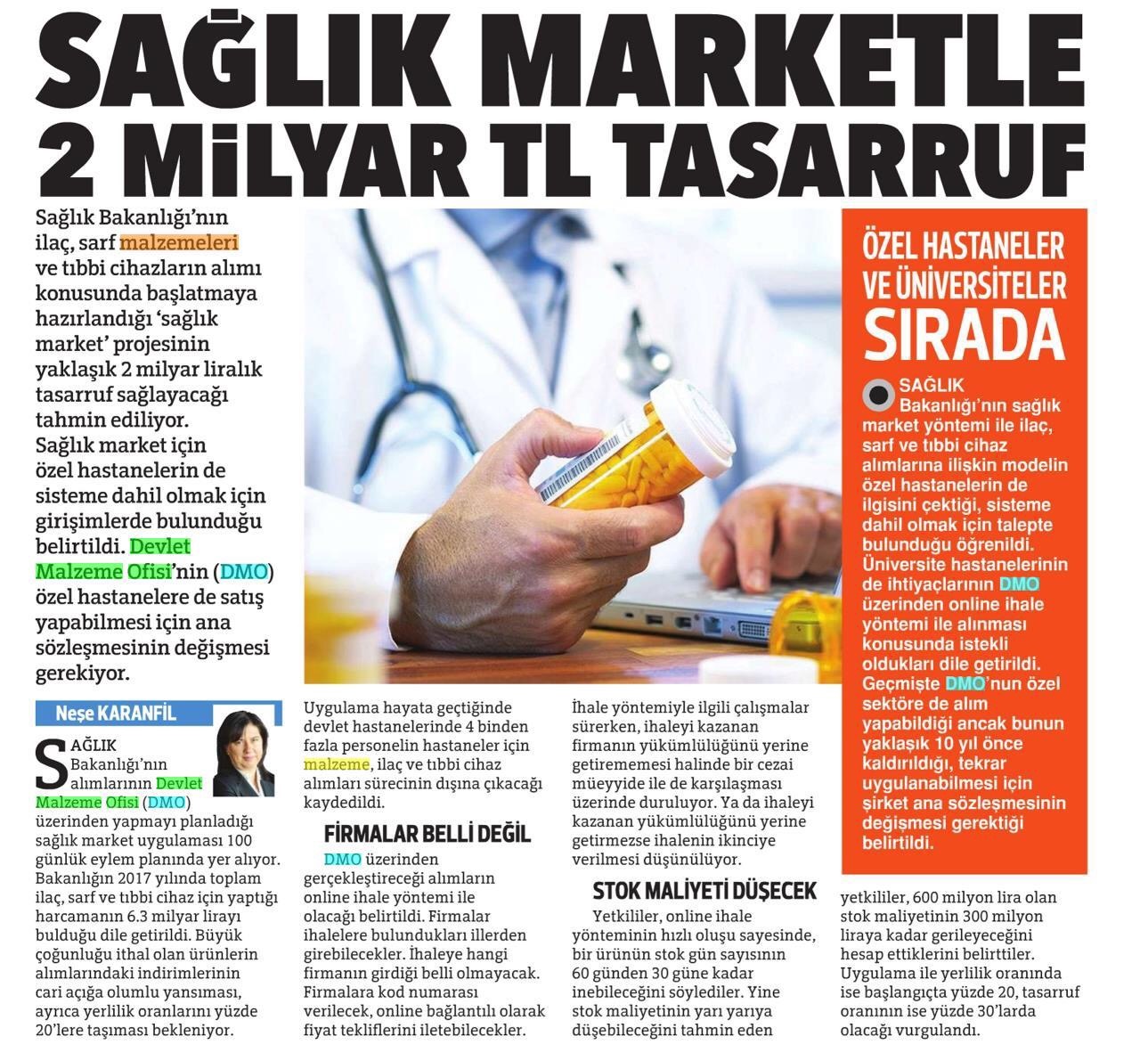 Hürriyet-Sağlık Market'le 2 Milyar TL Tasarruf-09.09.18
