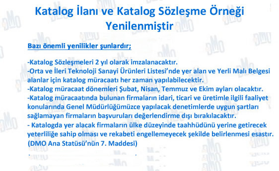 Katalog İlanı ve Katalog Sözleşme Örneği Yenilendi