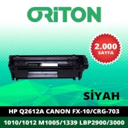 ORİTON TME-Q2612A HP Q2612A/FX-10/CRG-703 2000 Sayfa SİYAH MUADIL Lazer Yazıc...
