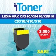 İTONER TMP-70C8HY0 LEXMARK CS310/CS410/CS510 3000 Sayfa SARI (YELLOW) MUADIL ...