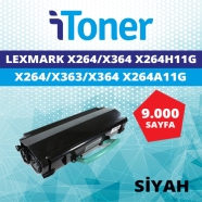 İTONER TMP-X264 LEXMARK X264H11G  X264/X364 9000 Sayfa SİYAH MUADIL Lazer Yaz...