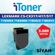 İTONER TMP-71B50K0 LEXMARK CS317/CS417/CS517 & CX317/CX417/CX517 3000 Sayfa S...