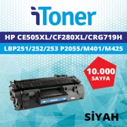 İTONER TMP-CE505XL HP CE505XL/CF280XL/CRG-719H 10000 Sayfa SİYAH MUADIL Lazer...