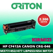 ORİTON TME-CF413A HP CRG-046/CF413A 2300 Sayfa KIRMIZI (MAGENTA) MUADIL Lazer...