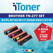 İTONER TMP-277-SET BROTHER TN277BK/TN277C/TN277M/TN277Y/KCMY 9900 Sayfa RENKL...