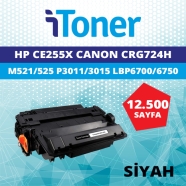 İTONER TMP-CE255X HP CE255X/CRG-724H 12500 Sayfa SİYAH MUADIL Lazer Yazıcılar...