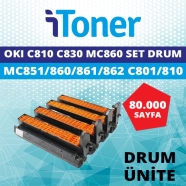 İTONER OKI C810/C830/MC860-DRUM TMP-C810-C830-MC860-SET-DRUM MUADIL Drum (Tam...