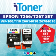İTONER TMP-T266-T267-SET EPSON T2661/T2670 KCMY 10000 RENKLİ MUADIL Toner Kar...
