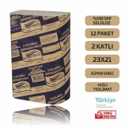 MARMARİS CLASS ( 001.MZ-C12 ) 12'li Z KATLAMALI TABAKA 40 g/m² ÇİFT KAT Tabak...