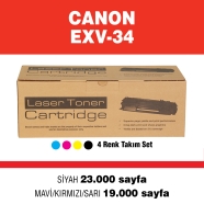 ASCONN AP-EXV34 CANON C-EXV34 SET 23000 Sayfa 4 RENK ( MAVİ,SİYAH,SARI,KIRMIZ...