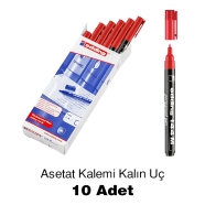 EDDING ED14402 144M Kırmızı Asetat Kalemi