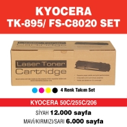 ASCONN AP-K895/SET KYOCERA TK-895 SET 6000 Sayfa 4 RENK ( MAVİ,SİYAH,SARI,KIR...