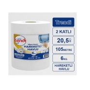 EXTRA TRENDİ SOFT M-HVL-113 HARAKETLİ 6'lı RULO 44 g/m² ÇİFT KAT Kağıt Havlu