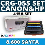 KOPYA COPIA YM-CRG055/415A-KCMY-SET CANON CRG055-KCMY-SET-8,6K 8600 Sayfa 4 R...
