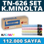 KOPYA COPIA YM-TN626-SET KONICA MINOLTA TN626-SET 112000 Sayfa 4 RENK ( MAVİ,...