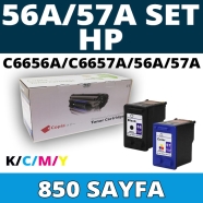 KOPYA COPIA YM-56-57-SET HP C6656A/C6657A/56A/57A KCMY 850 4 RENK ( MAVİ,SİYA...