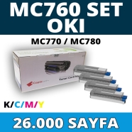 KOPYA COPIA YM-MC760-SET OKI MC760/MC770/MC780 KCMY 26000 Sayfa 4 RENK ( MAVİ...