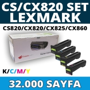 KOPYA COPIA YM-CS820/CX820/CX825/CX860-KCMY-SET LEXMARK CS820/CX820/CX825/CX8...