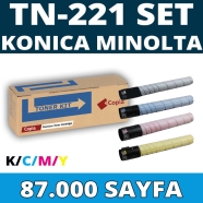 KOPYA COPIA YM-TN221-SET KONICA MINOLTA & DEVELOP TN221K/TN221C/TN221M/TN221Y...