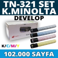 KOPYA COPIA YM-TN321-SET KONICA MINOLTA TN321-SET 102000 Sayfa 4 RENK ( MAVİ,...