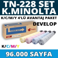 KOPYA COPIA YM-TN228-SET KONICA MINOLTA & DEVELOP TN-228 KCMY 96000 Sayfa 4 R...