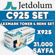 JETDOLUM JET-C/X925-TAKIM LEXMARK C925/X925 KCMY 31000 Sayfa 4 RENK ( MAVİ,Sİ...