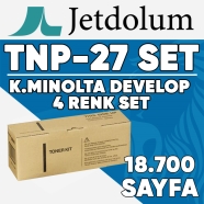 JETDOLUM JET-TNP27-TAKIM KONICA MINOLTA & DEVELOP TNP-27 KCMY 18700 Sayfa 4 R...