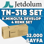 JETDOLUM JET-TN318-TAKIM KONICA MINOLTA & DEVELOP TN-318 KCMY 32000 Sayfa 4 R...
