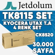 JETDOLUM JET-TK8115-TAKIM KYOCERA TK-8115/CK-8520 KCMY 30000 Sayfa 4 RENK ( M...