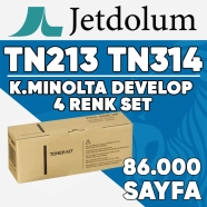 JETDOLUM JET-TN314-TAKIM KONICA MINOLTA & DEVELOP TN-213/TN-214/TN-314 KCMY 8...