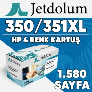 JETDOLUM JET-350XL-TAKIM HP 350XL/351XL KCMY 1580 4 RENK ( MAVİ,SİYAH,SARI,KI...