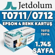 JETDOLUM JET-T0711-TAKIM EPSON T0711/T0712/T0713/T0714 KCMY 1745 4 RENK ( MAV...