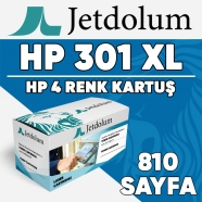 JETDOLUM JET-301XL-TAKIM HP 301XL KCMY 810 4 RENK ( MAVİ,SİYAH,SARI,KIRMIZI )...