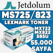 JETDOLUM JET-MS725U LEXMARK MS725/MS823/MX722/MX822/585U 35000 Sayfa SİYAH MU...