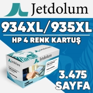 JETDOLUM JET-934XL-TAKIM HP 934XL/935XL KCMY 3475 4 RENK ( MAVİ,SİYAH,SARI,KI...