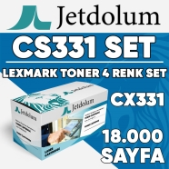 JETDOLUM JET-CS/CX331-TAKIM LEXMARK CS331/CX331 18000 Sayfa 4 RENK ( MAVİ,SİY...