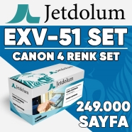 JETDOLUM JET-CEXV51-TAKIM CANON C-EXV51 KCMY 249000 Sayfa 4 RENK ( MAVİ,SİYAH...