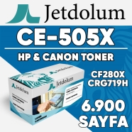 JETDOLUM JET-CRG719H CANON CE505X/CF280X/CRG-719H 6900 Sayfa SİYAH MUADIL Laz...