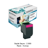 JETDOLUM JET-80C8SM0 LEXMARK CX310/CX410/CX510 2000 Sayfa KIRMIZI (MAGENTA) M...