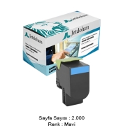 JETDOLUM JET-80C8SC0 LEXMARK CX310/CX410/CX510 2000 Sayfa MAVİ (CYAN) MUADIL ...