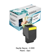 JETDOLUM JET-80C8SY0 LEXMARK CX310/CX410/CX510 2000 Sayfa SARI (YELLOW) MUADI...