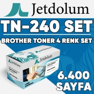 JETDOLUM JET-TN240-TAKIM BROTHER TN-240BK/TN-240C/TN-240M/TN-240Y KCMY 6400 S...