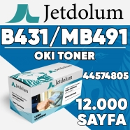 JETDOLUM JET-B431XL OKI MB491/B431 12000 Sayfa SİYAH MUADIL Lazer Yazıcılar /...