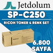 JETDOLUM JET-SPC250-TAKIM RICOH SP C250 KCMY 6800 Sayfa 4 RENK ( MAVİ,SİYAH,S...