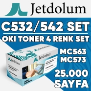 JETDOLUM JET-C532-TAKIM OKI C532DN/C542DN/MC563DN/MC573DN 25000 Sayfa 4 RENK ...