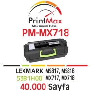 PRINTMAX PM-MX718 PM-MX718 40000 Sayfa SİYAH MUADIL Lazer Yazıcılar / Faks Ma...