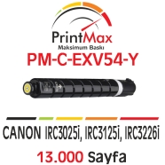 PRINTMAX PM-C-EXV54-Y PM-C-EXV54-Y 13000 Sayfa SARI (YELLOW) MUADIL Lazer Yaz...