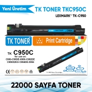 TK TONER TKC950C TKC950C 22000 Sayfa MAVİ (CYAN) MUADIL Lazer Yazıcılar / Fak...